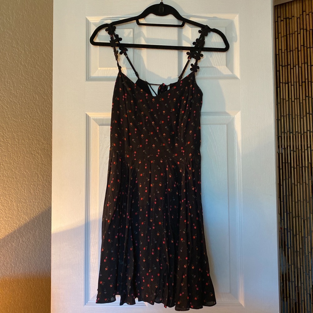 Urban Outfitters Black Floral Print Dress